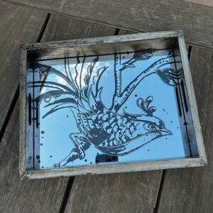 Fujian Jianou Furen Wood Industry Decorative Mirrored Tray with Bird Design